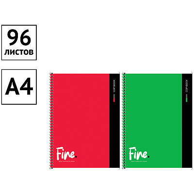 Тетрадь "ArtSpace", 96л, А4, клетка, лак, на гребне, серия "Monocolor - Fine Color"