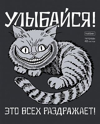 Тетрадь "Hatber", 48л, А5, клетка, на скобе, серия "Улыбайся"