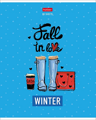 Тетрадь "Hatber", 80л, А5, клетка, ламинация, тиснение, на скобе, серия "Цветочные сапожки"