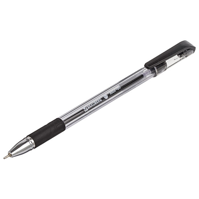 Ручка шариковая "Brauberg Max-Oil", 0,7мм, чёрная, чернила на масляной основе, резиновый грип, прозрачный корпус