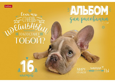 Альбом для рисования "Hatber", 16л, А4, на скобе, серия "ДоброЛапки"