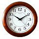 Часы настенные "Салют ДС-ББ28-014", 31х31х4,5см, круглые, белые, коричневая рамка