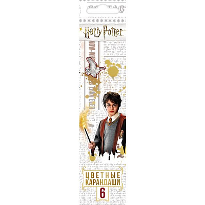 Карандаши "Hatber VK", 6 цветов, серия "Гарри Поттер №2", в картонной упаковке