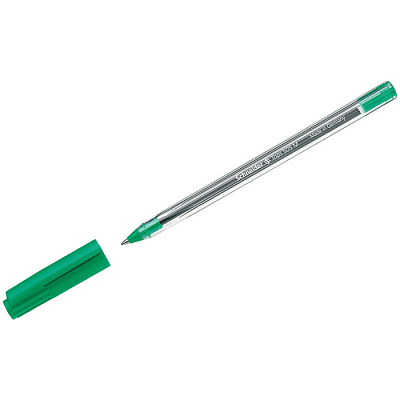 Ручка шариковая "Schneider Tops 505M", 1мм, зелёная, прозрачный корпус