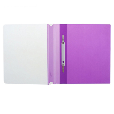Папка-скоросшиватель пластиковая "Hatber", А5, 140/180мкм, прозрачный верх, фиолетовая