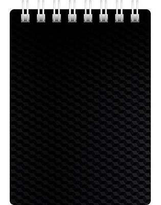 Блокнот "Hatber", 80л, А7, клетка, пластиковая обложка, на гребне, серия "Diamond - Чёрный"
