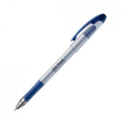 Ручка шариковая "Berlingo" Silk Touch Синяя 0,6мм с колп. и клипом. и рез. грип 12шт. в карт