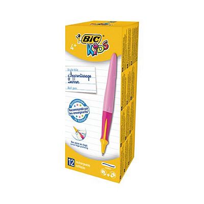 Ручка шариковая Bic Kids Twist обучающая для девочек, 1,00мм, синяя, 12 штук в упаковке