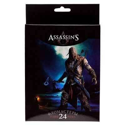 Фломастеры "Hatber VK", 24 цвета, серия "Assassin"s Creed", в картонной упаковке
