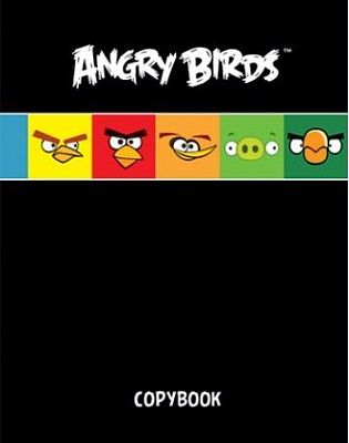 Тетрадь "Hatber", 120л, А5, клетка, 4 цветный блок, твёрдая обложка, на гребне, серия "Angry Birds"