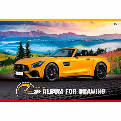 Альбом для рисования "BG", 40л, А4, на скобе, серия "Luxury Auto"
