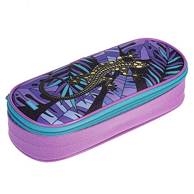 Пенал "Hatber", 220х90х50мм, 1 карман, на молнии, 3D фольга, серия "В тропиках"