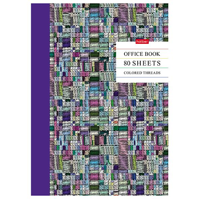 Тетрадь "Hatber", 80л, А4, клетка, ламинация, на скобе, серия "Colored Threads - Цветные нити"