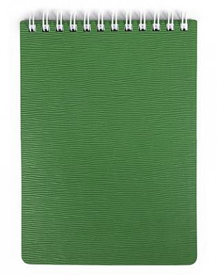 Блокнот "Hatber", 80л, А6, клетка, пластиковая обложка, на гребне, серия "Wood Зелёный"