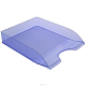 Лоток пластиковый горизонтальный для документов А4 "Стамм Дельта", 315х250х60мм, тонированный, голубой