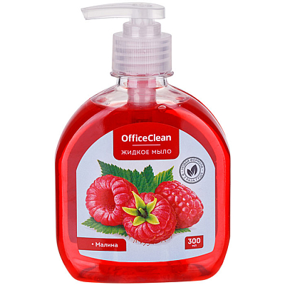 Жидкое мыло "OfficeClean", Малина, 300мл, с дозатором