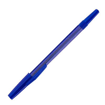 Ручка шариковая "Союз School", 1мм, синяя, синий корпус с блёстками