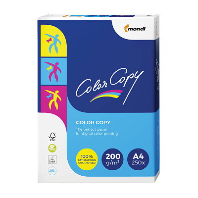 Бумага матовая для печати "Color Copy", A4, 200гр/м2, 250л, класс A++