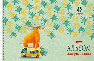 Альбом для рисования "Hatber", 48л, А4, перфорация на отрыв, на спирали, серия "Счастливчики"