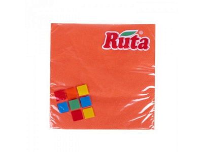Бумажные салфетки "Ruta", 33х33см, 3 слоя, оранжевые, упакованы по 20шт