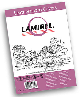 Обложки картонные для переплёта "Lamirel Delta", А4, 230гр/м2, белые, тиснение под "кожу", 100шт в упаковке