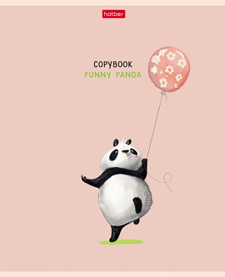 Тетрадь "Hatber", 40л, А5, клетка, на скобе, серия "Funny Panda"