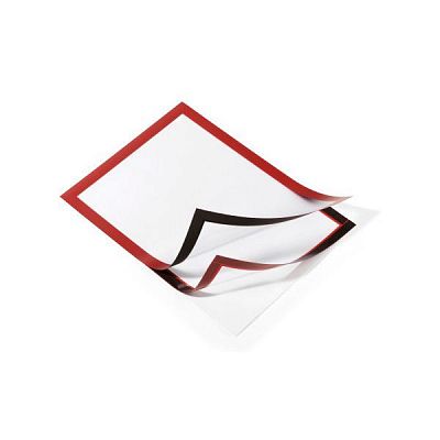 Настенная информационная магнитная рамка "Durable Duraframe", А4, красная, самоклеящаяся