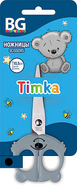 Ножницы детские "BG", 10,5см, нержавеющая сталь, серия "Timka, Ducky, Pandi", в блистере