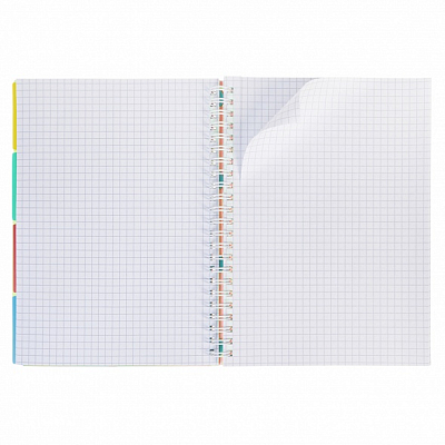 Тетрадь "Hatber", 96л, А5, клетка, 4 цветных разделителя, с линейкой, пластиковая обложка, на гребне, серия "Diamond Neon - Оранжевая"