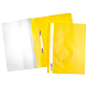 Папка-скоросшиватель пластиковая "Hatber", А4, 120/160мкм, прозрачный верх, жёлтая