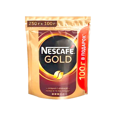 Кофе растворимый "Nescafe Gold", 250+100гр, вакумная упаковка