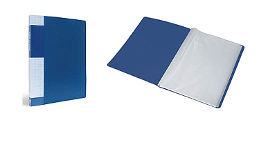 Папка пластиковая для документов "Berlingo", А4, 40 вкладышей, 600мкм, корешок 21мм, серия "Standard - Синяя"