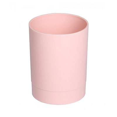 Стакан пластиковый для канцелярских принадлежностей "Стамм Офис", 90x70x70мм, круглый, розовый