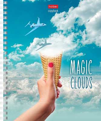 Тетрадь "Hatber", 48л, А5, клетка, ламинация, на гребне, серия "Волшебные облака"