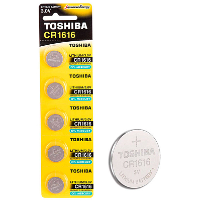 Батарейка "Toshiba", CR1632, 1.5V, 5 штук в блистере