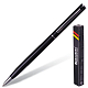 Ручка шариковая "Brauberg Delicate Black", 1мм, синяя, металлический чёрный корпус, детали серебро, поворотный механизм