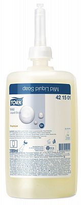 Жидкое мыло "Tork Premium",1л, белое, запасной картридж для диспенсера