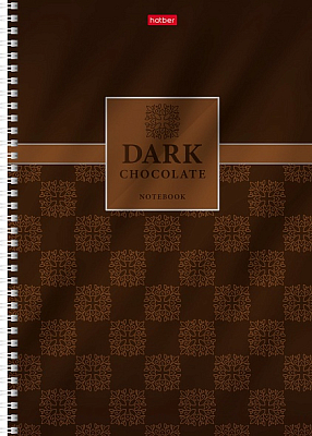 Тетрадь "Hatber", 96л, А4, клетка, лак, металлизация, на гребне, серия "Chocolate"
