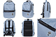 Рюкзак "Hatber", 43х31,5х14,5см, полиэстер, 2 отделения, 4 кармана, USB-выход, нагрудная стяжка, серия "Pro - Blue Rain"