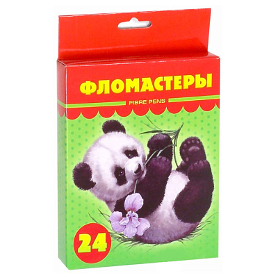 Фломастеры "Hatber VK", 24 цвета, серия "Милые пушистики", в картонной упаковке