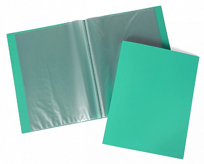 Папка пластиковая "Hatber", А4, 60 вкладышей, 500мкм, корешок 21мм, серия "Line - Зелёная"