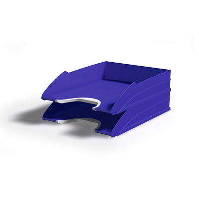 Лоток пластиковый горизонтальный для документов А4 "Durable Vegas", 330x255x55мм, синий