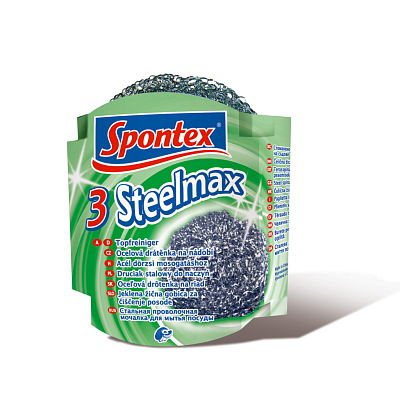 Губка для мытья посуды "Spontex", стальная, спиральная, 3 штуки в упаковке