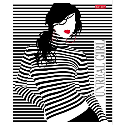 Тетрадь "Hatber Eco", 48л, А5, клетка, на скобе, серия "Удивительные девушки"