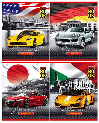 Тетрадь ученическая "BG" 48л А5 в одну линию "Best car" (ассорти) ламинация
