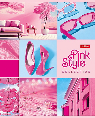 Тетрадь "Hatber", 48л, А5, клетка, ламинация, на скобе, серия "Pink Style"
