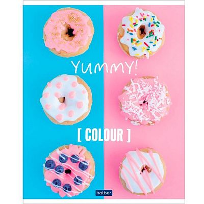 Тетрадь "Hatber", 96л, А5, клетка, фольга, на скобе, серия "Yummy!"