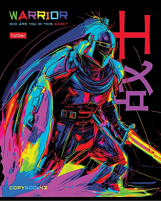 Тетрадь "Hatber", 48л, А5, клетка, ламинация, на скобе, серия "Color Warrior"