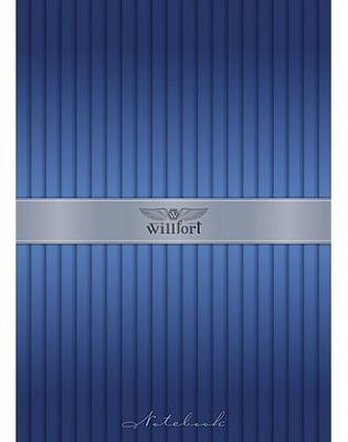 Бизнес-блокнот "Hatber Willfort", 80л, А4, 80гр/м2, клетка, твёрдый переплёт, серия "Plisse Синий"