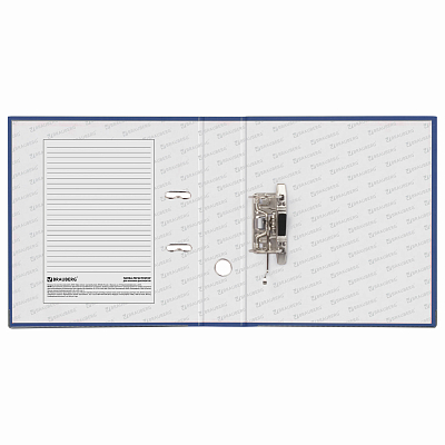 Папка-регистратор "Brauberg Eco", А4, 75мм, 500л, арочный механизм, бумажное покрытие, нижняя металлическая окантовка, синяя